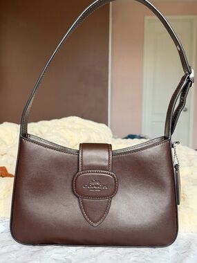 Coach Eliza Brown Leather Shoulder Bag